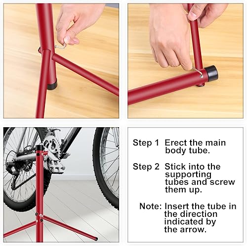 Miniatura 6 de Estante de almacenamiento para bicicletas, soporte de almacenamiento de estacionamiento para bicicletas de piso, eje pasante, soporte de bicicleta