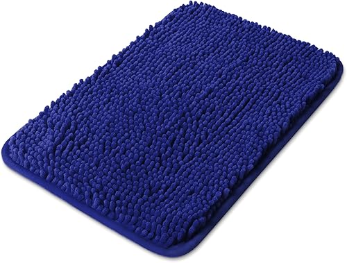 Miniatura 331 de Yeaban Alfombras de baño gris oscuro – Gruesas alfombras de baño de chenilla | Alfombras de baño absorbentes y lavables antideslizantes, alfombras