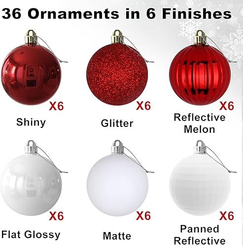 Vista 246 de 18 esferas medianas decorativas navideñas para árbol de Navidad, inastillables, para colgar, color púrpura, 2.5 pulgadas, paquete de 18