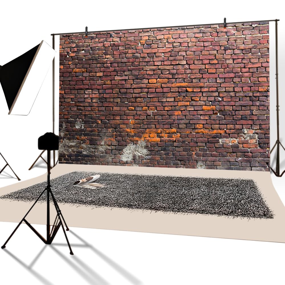 YongFoto 3x2m Vinile Sfondo Fotografico Invecchiato Sporco Mattone Parete Esposto Struttura Fondale Foto Festa Nozze adulto Partito Studio Fotografico Puntelli