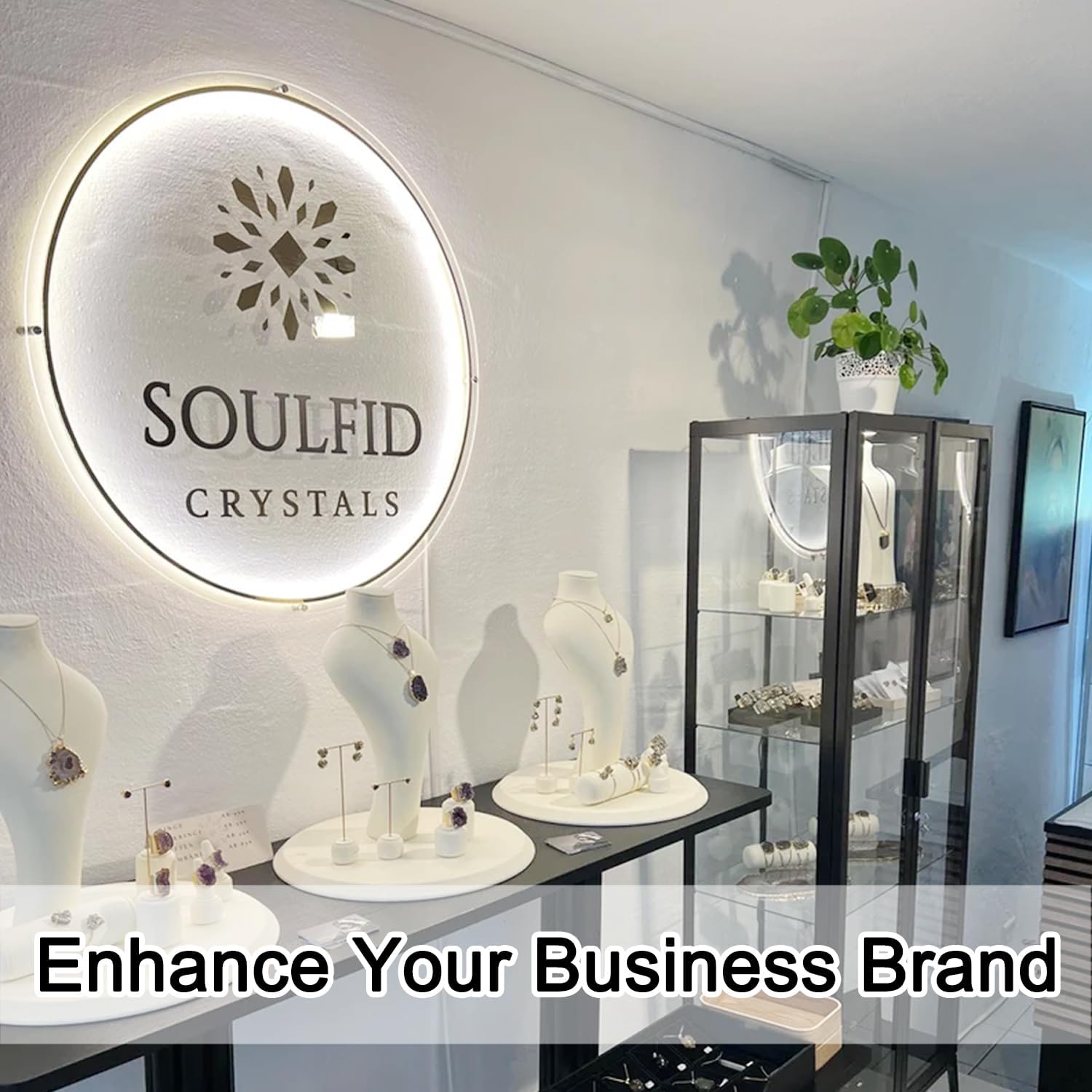 Custom Backlit Logo Signs for Business Wall, Personalized Illuminated Logo Signs with Floating Metal Design For Business, Storefront Design, Office Decor, Nail Salons, Beauty Studios and Restaurant