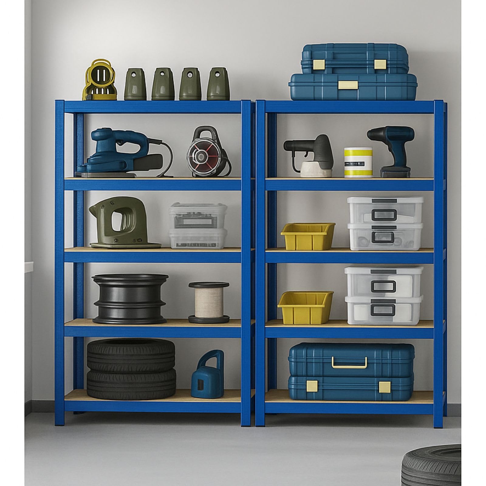 OfficeMarshal Double Pack Heavy Duty Shelves Blue, 200 X 120 - View #8
