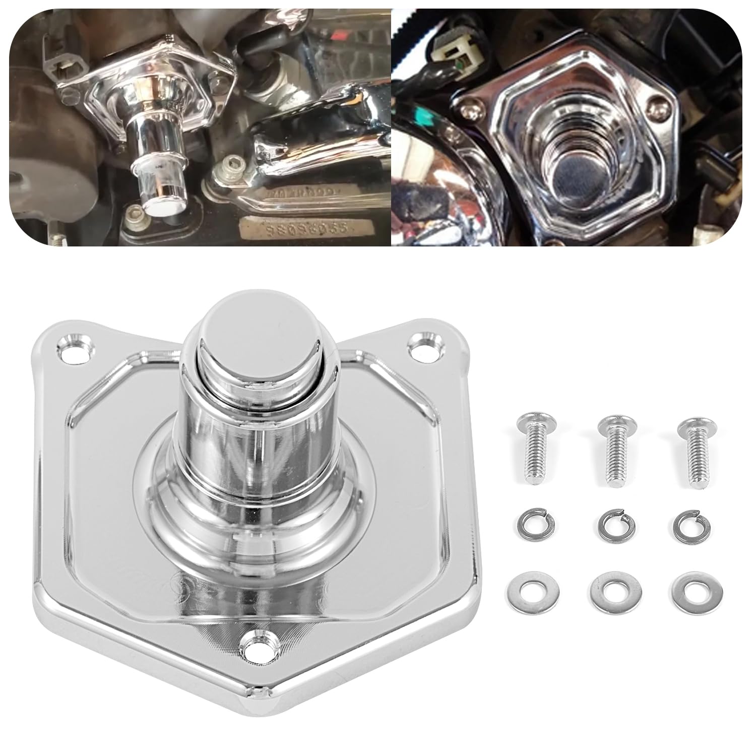 Cubierta de solenoide para motocicleta, botón de arranque, cubierta de botón de arranque compatible con Harley Davidson 1991-2017 Softail Dyna Sportster Big Twin, cromada
