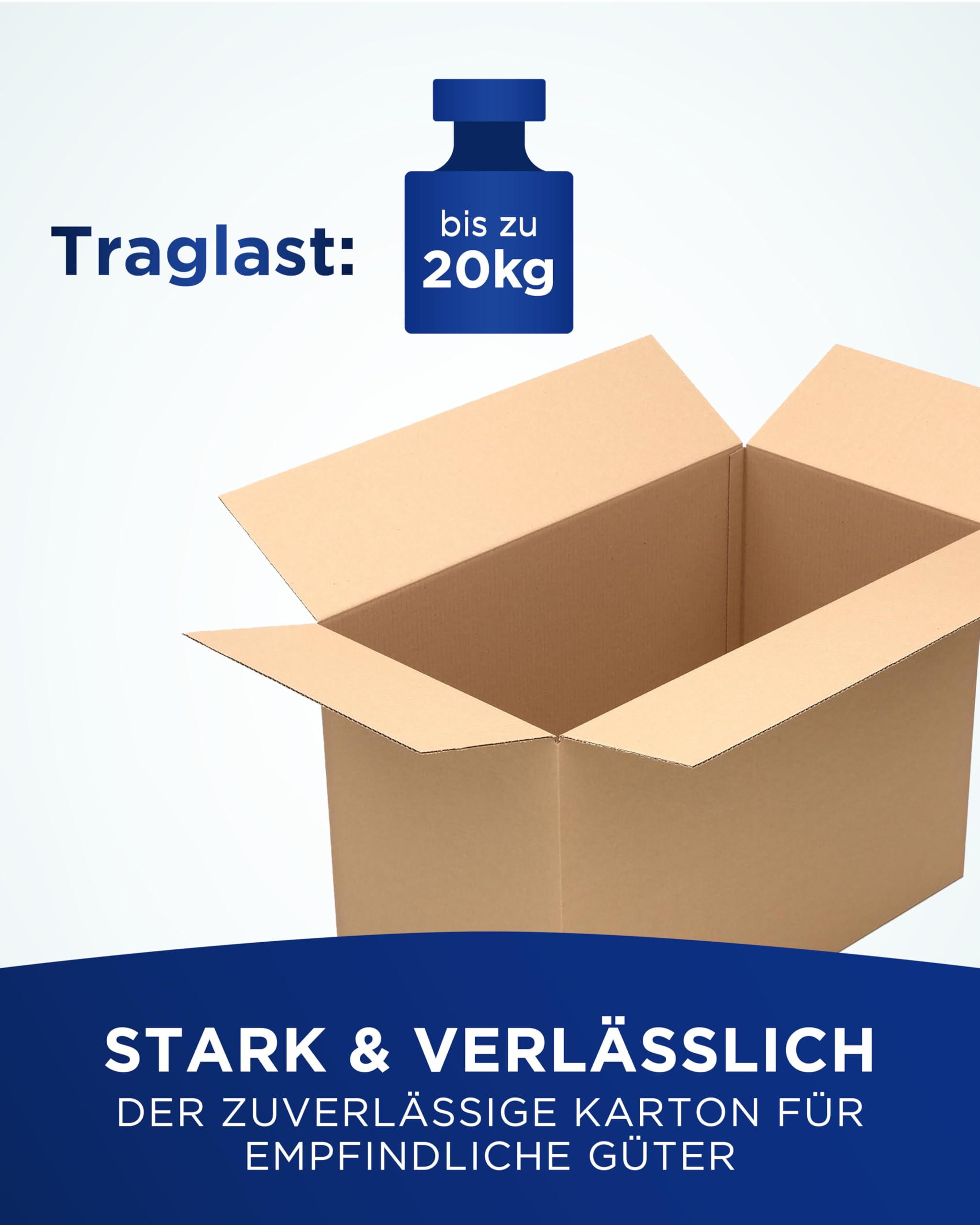 KK Verpackungen Versandkartons 750 x 400 x 500 mm Braun 1-wellig (Außenmaß 754 x 410 x 510 mm) | 10 Stück, Faltkartons Kartons für Versand als DHL Paket Hermes Paketklasse L DPD GLS Paketklasse XL