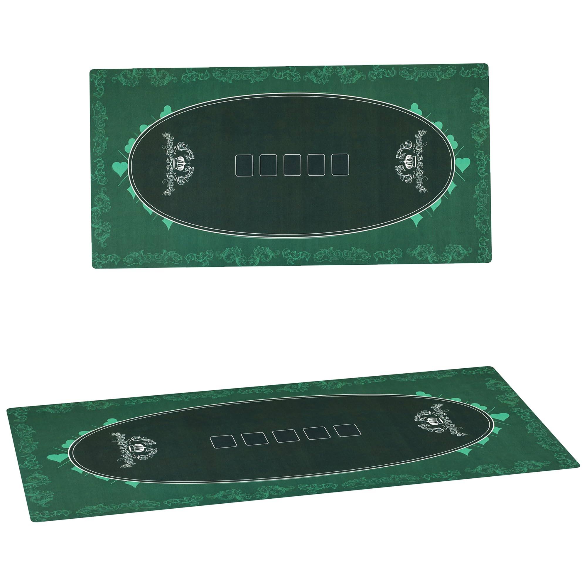 SPORTNOW Tapete de póquer Profesional Texas Hold'em de 94.2 x 45.5 Pulgadas, Resistente al Agua, para 12 Jugadores, Mesa de póquer, tapete de Goma con Bolsa de Transporte de Superficie de Fieltro