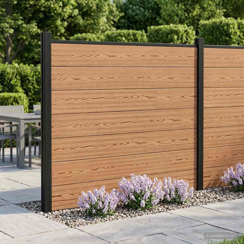 WPC Zaunelement 7 Paneele Braun Modulares System