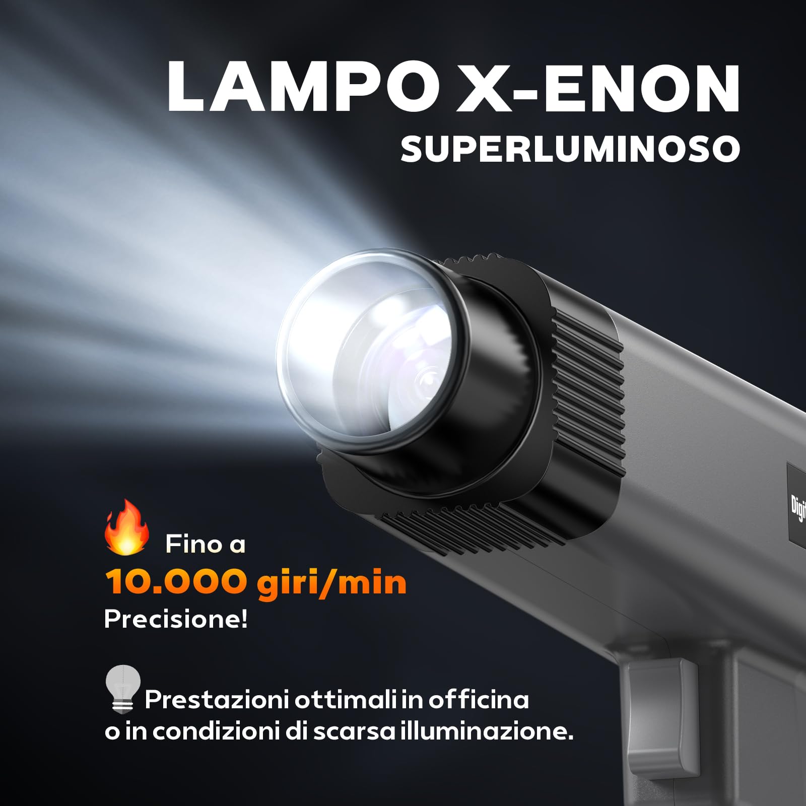 KZYEE KT60 Pistola Stroboscopica 2/4 tempi, Lampada Stroboscopica per Motori 9-16V, Lampada Stroboscopica auto con Display digitale a LED,Pistola d'accensione per auto nave a vapore moto Timing Light