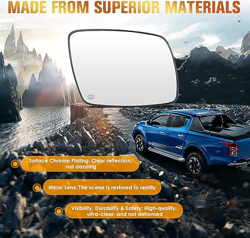 Miniatura 5 de Espejo calefactable lateral derecho del pasajero para Dodge Journey 2009 2010 2011 2012 2013 2014 2015 2016 2017 2018 2019 repuesto 68045692AA