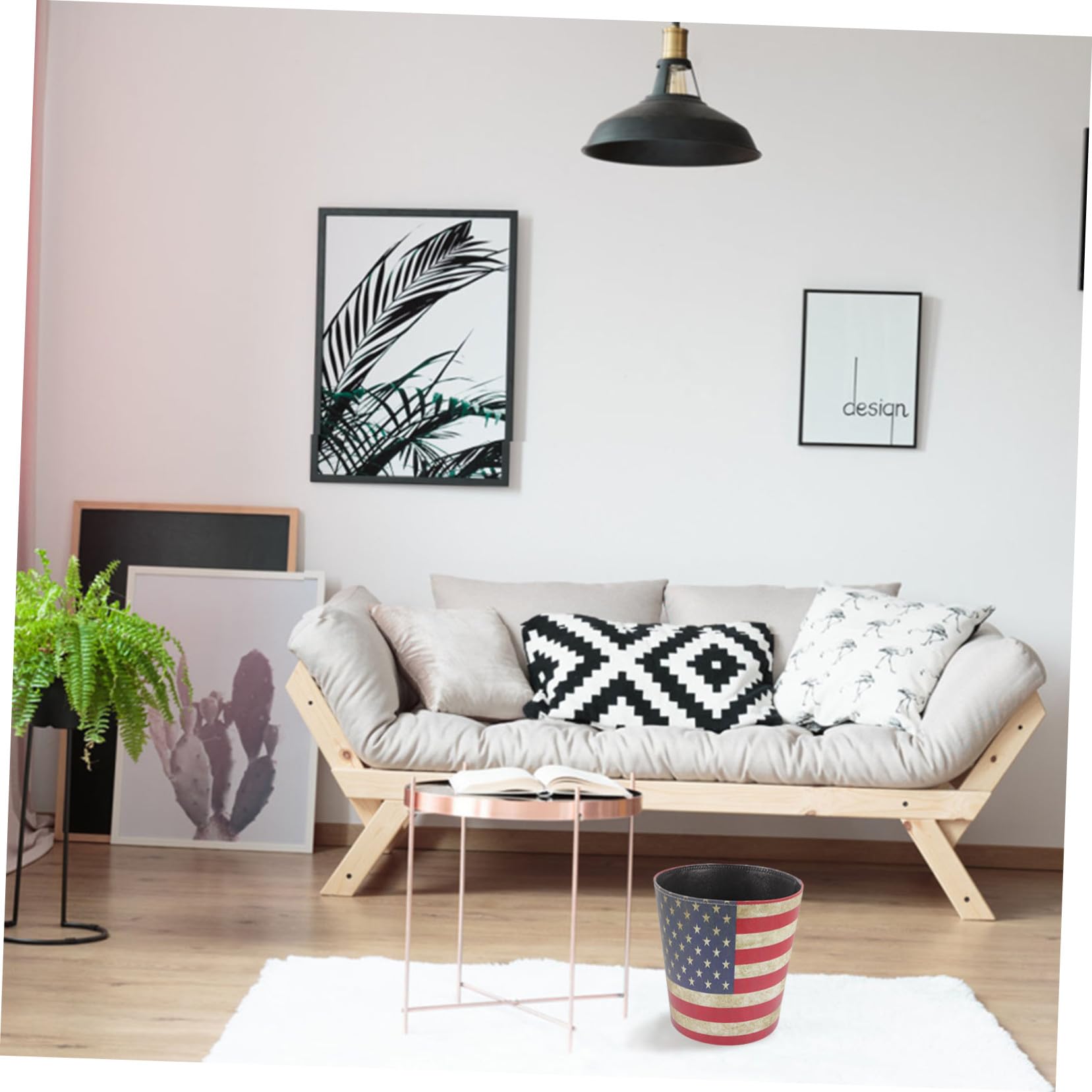INOOMP Cestino per Rifiuti in Stile Retrò Secchio Carta Straccia in Pelle Pu Resistente, Contenitore Portaoggetti Multifunzione da Ufficio e Casa senza Coperchio, Design Spesso