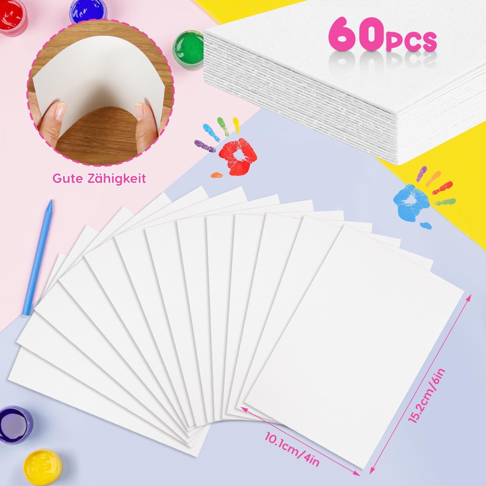80 Fogli Di Carta Per Acquerello 300g/m² – Blocco Formato A5 Per Acquerello, Guazzo E Pittura - 5