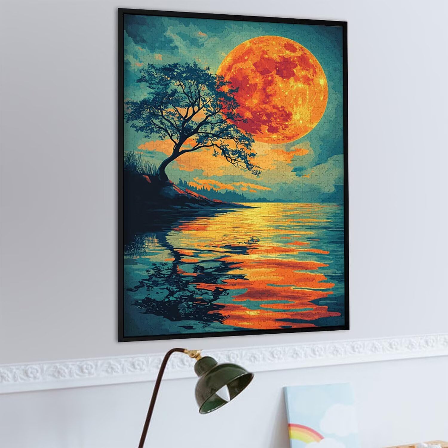 1000 sztuk puzzli, jezioro księżyc 1000 sztuk puzzli dla dorosłych, prezent rocznicowy, prezent świąteczny, dekoracja domu, zapobieganie degeneracji mózgu u osób starszych v-1000