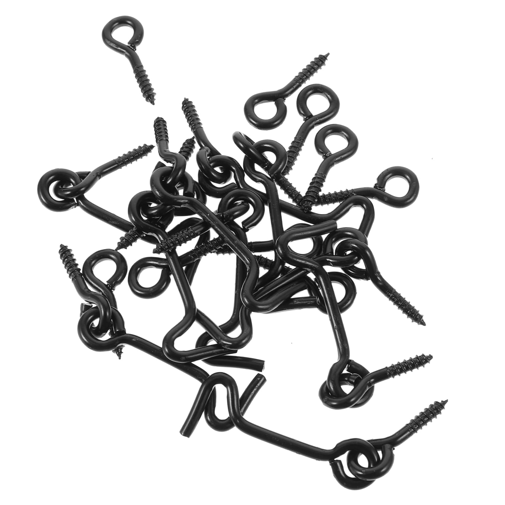 Holibanna 10 Pairs Metal Door Hook and Eye Latch Black Gate Lock for Outdoor Use