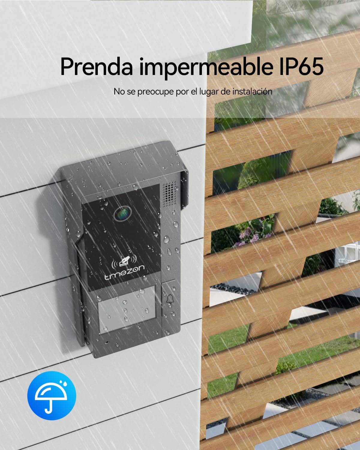 TMEZON Videoportero WiFi 2 Hilos 1080P Timbre Video Intercomunicador Pantalla táctil 7" Detección Movimiento Humano Desbloqueo App RFID Grabación 1 Familia