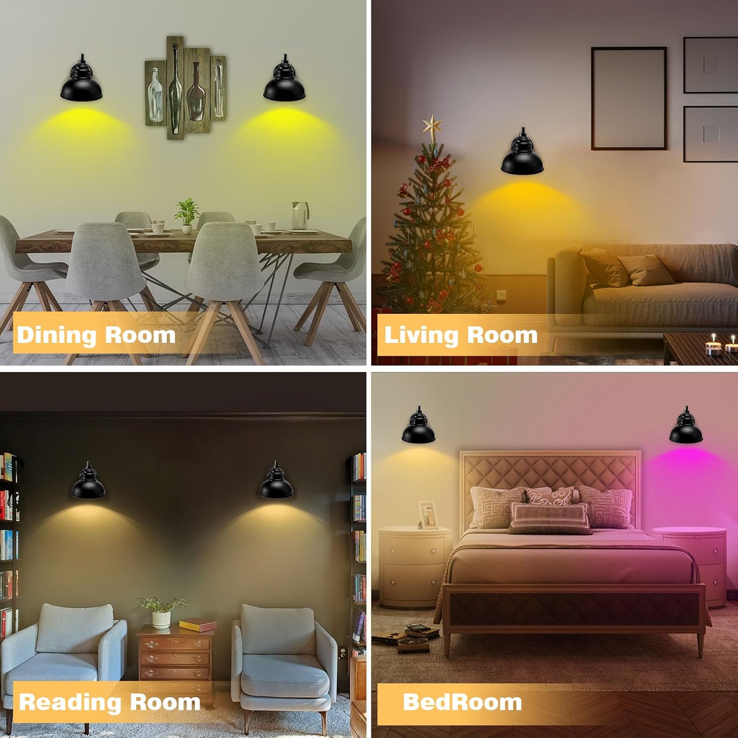 Wall Sconces Battery Operated – Rechargeable Wall Lights with Remote Control Dimmable Auto Timer–13 Colorfuls Changeable to Elegant Touch Wall Lamp for Bedrooms Living Rooms Game Rooms Hallways