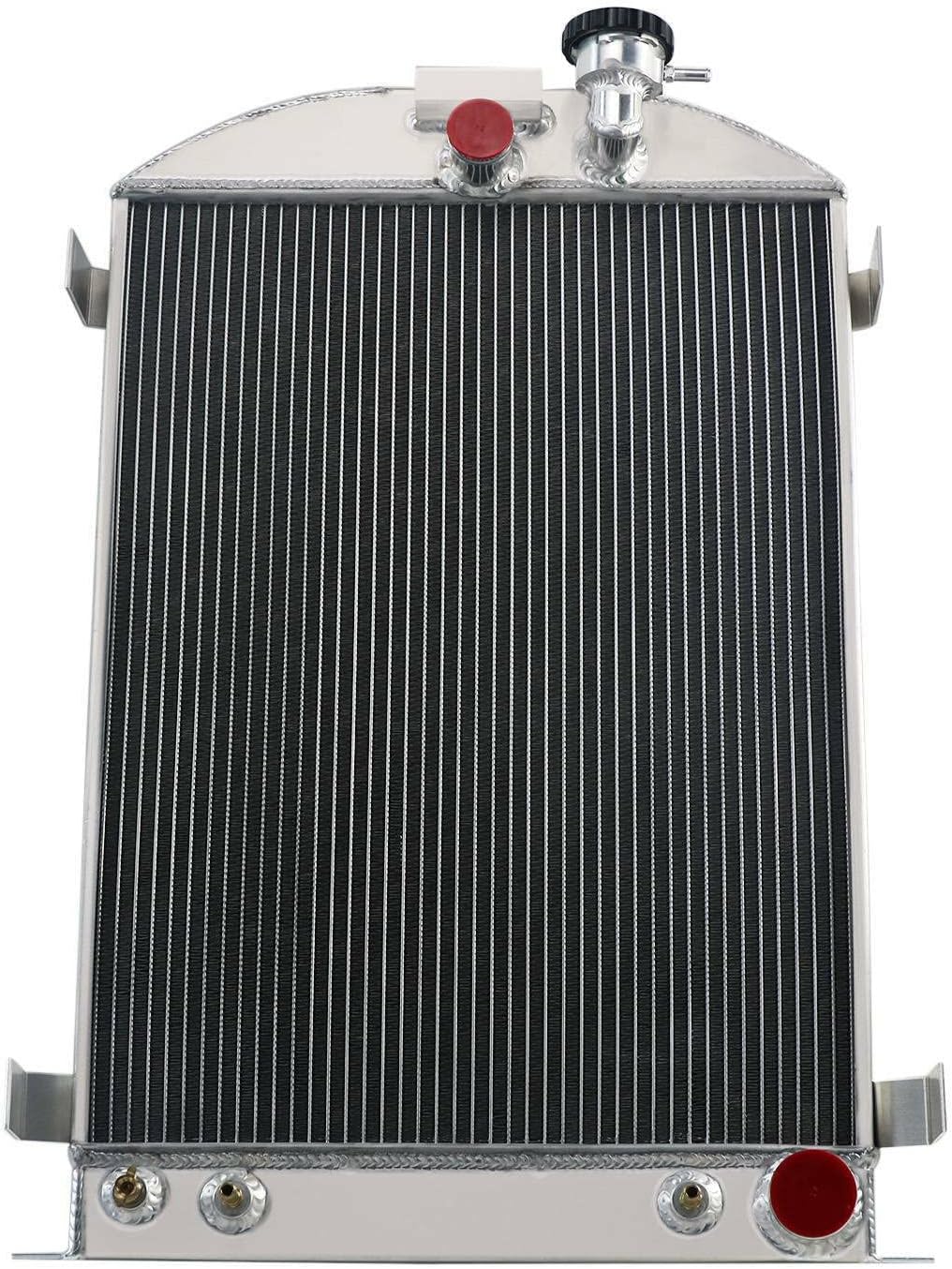 4 Row Aluminum Radiator for 1935 1936 Ford Model A 28" Stock Height Chevy V8 Engine