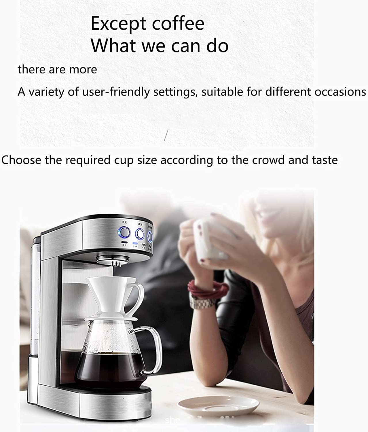 W Pełni Automatyczny Ekspres Do Kawy Ziarnistej Amerykańskiej Małej Herbaty Ze Stali Nierdzewnej, 1650 W, 1,8 L, Do Espresso I Cappuccino,
