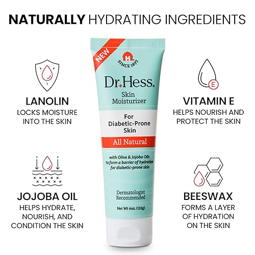 Vista 11 de Dr. Hess Hidratante facial para piel seca y sensible, lanolina nutritiva, fórmula de vitamina E y aceite de oliva, loción facial y corporal