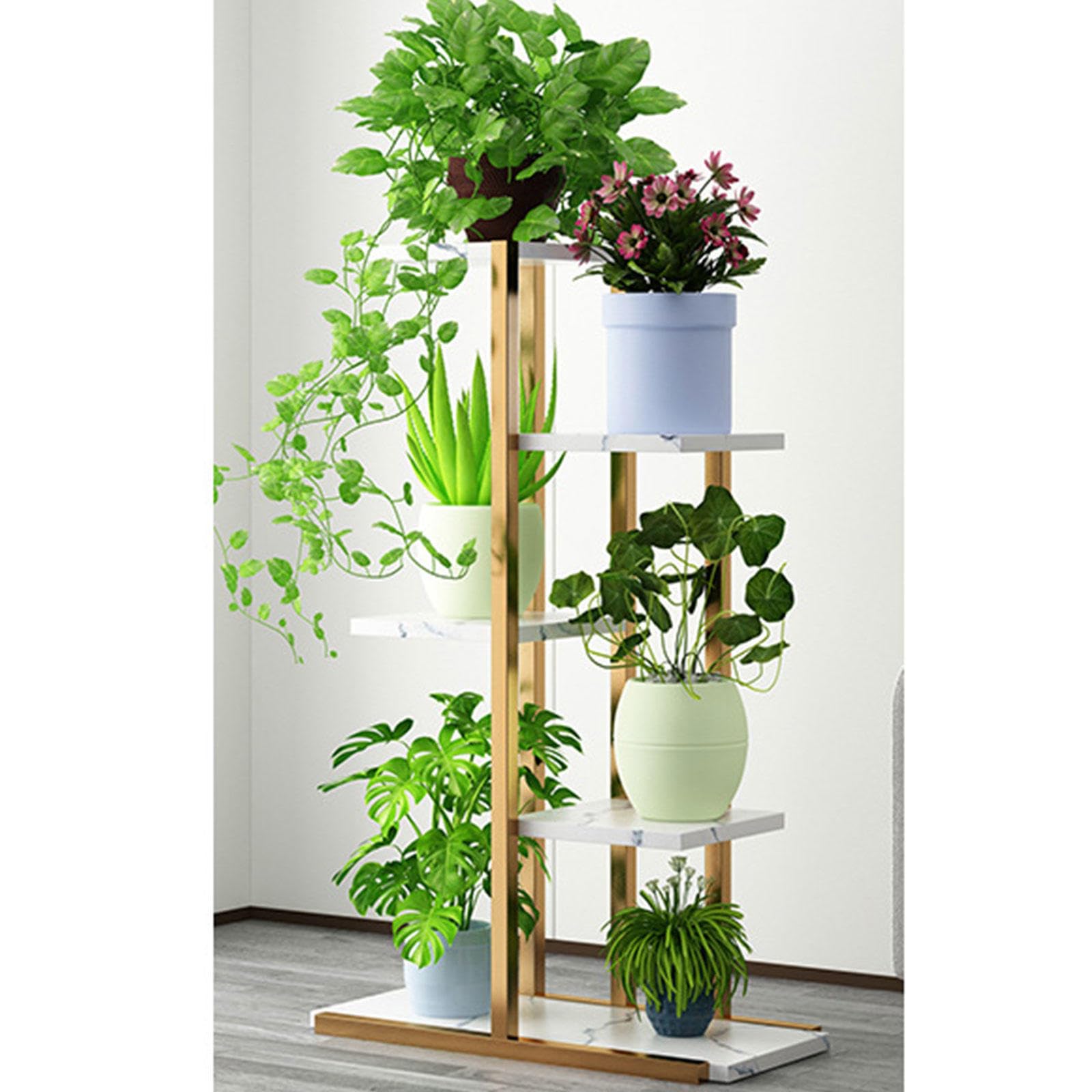 Étagère d'angle pour plantes design en métal noir pour décoration raffinée