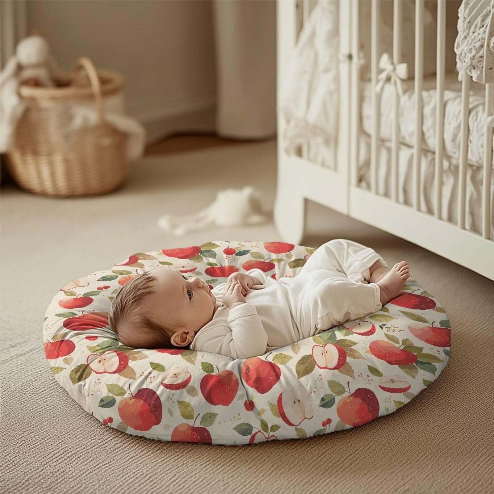 Mintulipy Red Apples Infant Lounger Cover, Baby Nest Cover for Baby Girls & Boys, Newborn Must Have for Baby 0-12 Months, Breathable Sleeper Portable Travel Bed Cover
