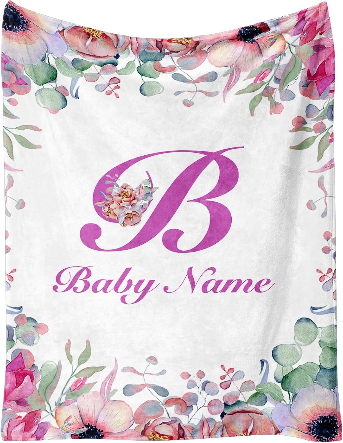 Personalized Baby Blanket Gifts for Girls Boys，Super Soft Comfy Flannel