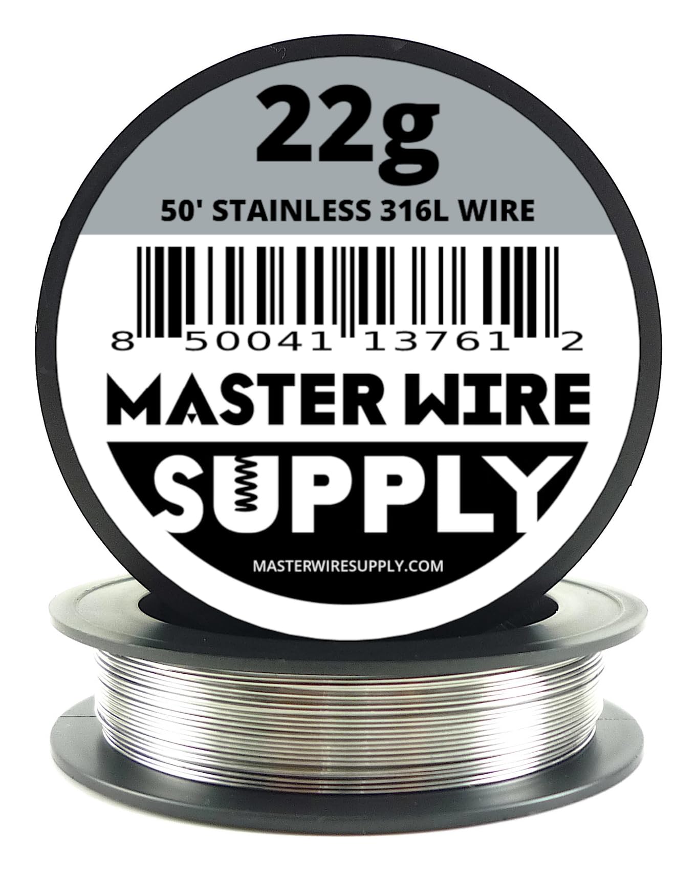 Stainless Steel 316L - 50' - 22 Gauge Wire - 50ft - 0.65mm - 0.025in - Master Wire Supply
