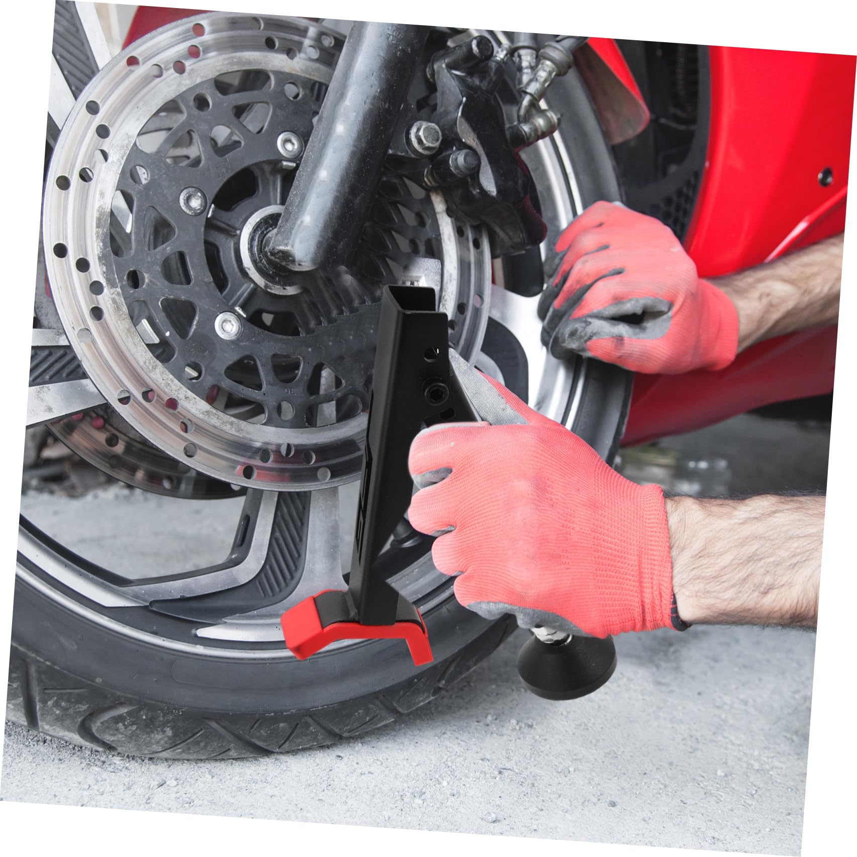 Béquille de Roue pour Moto Hors-Piste Noire en Acier