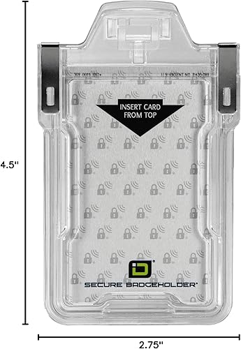 Miniatura 10 de Identity Stronghold Tarjetero seguro con bloqueo RFID para 1 tarjeta - Tarjetero de identificación de plástico duro resistente - Moldeado