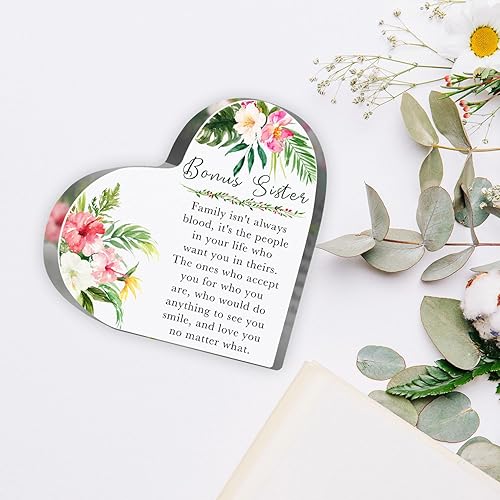 Miniatura 9 de Regalos inspiradores de girasol para hermana, pisapapeles acrílico, con texto en inglés "You Are Beautiful Worthy", placa motivacional para mujeres,