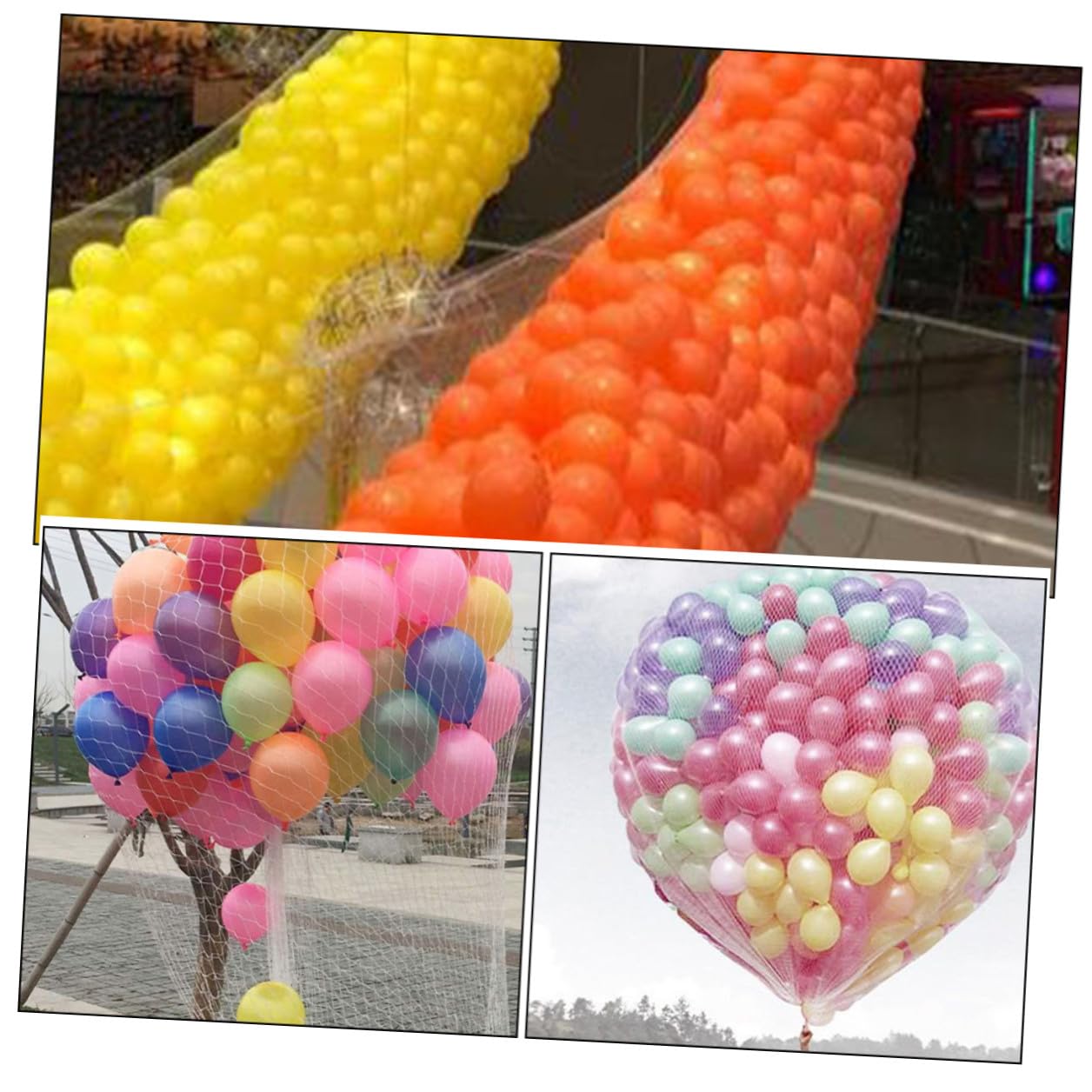 NUOBESTY Filet de Lâcher de Ballons Blanc en Pp, 2 Ensembles, Facile à Utiliser et Polyvalent pour Décoration et Célébrations Festives