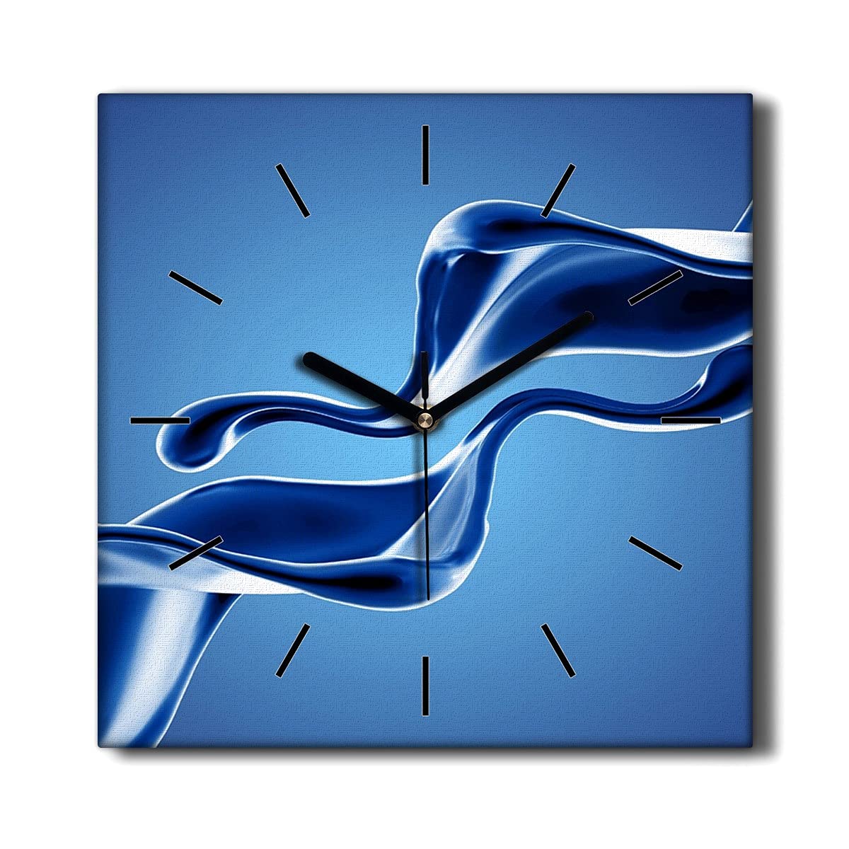 Horloge sur Toile Vagues 30x30cm Horloge Murale Salon Tableau Decoratif Muet