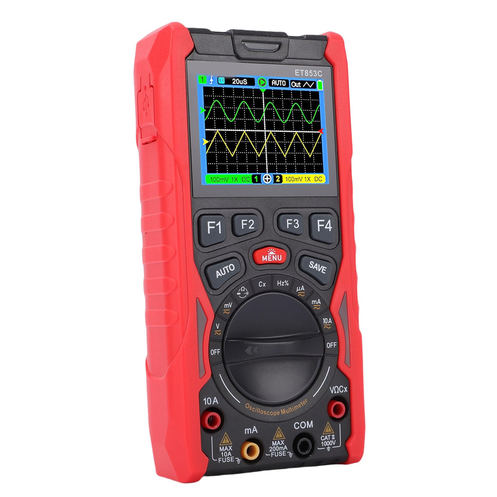 Multímetro de Osciloscopio Digital Versátil 3 en 1 con Ancho de Banda de 40 MHz para Uso en Laboratorio y Campo
