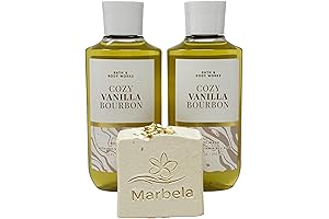 Pack of Two: Cozy Vanilla Bourbon Body Wash With a Wild Jasmine Soap