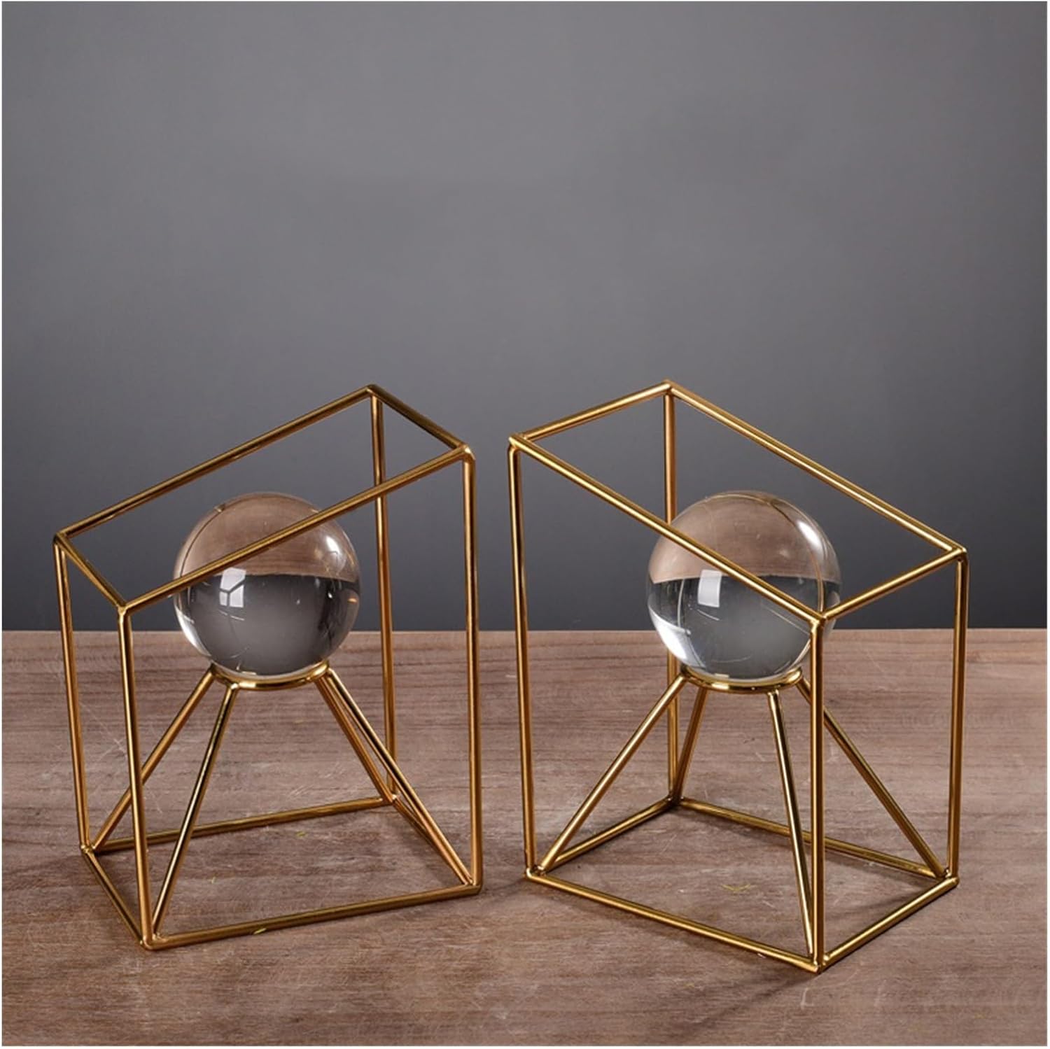 Bookend Support Bookends with Crystal Ball Sturdy for Heavy Books Bookshelf Office School Library Decorative Ornaments Bookends