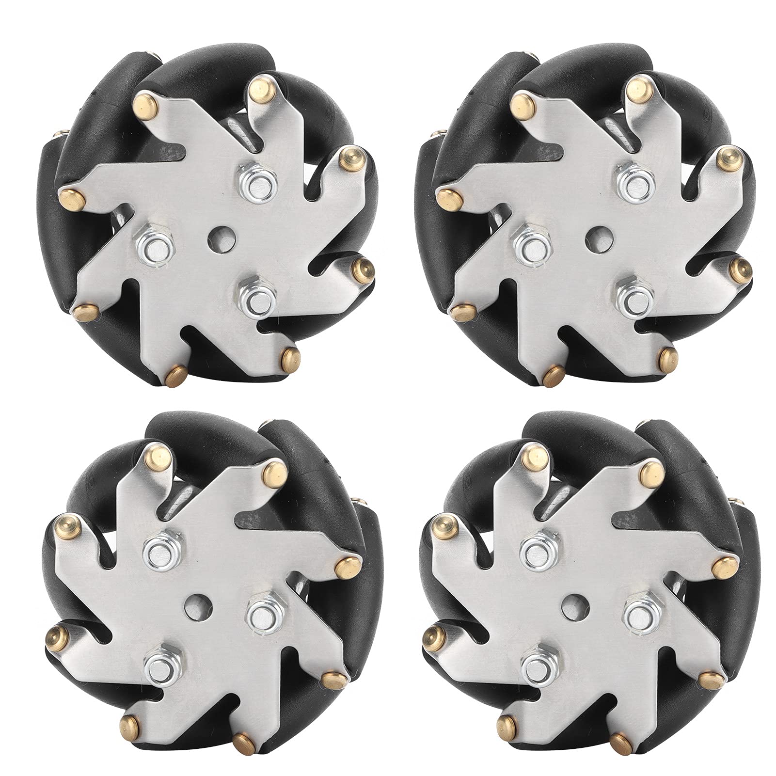 VGEBY Ruota Motrice per Auto RC, Ruote Mecanum in Acciaio Resistente da 4 Pezzi da 48 Mm Set Ruote Sinistra e Destra per Auto Robot 14209 Accessori per modellini di