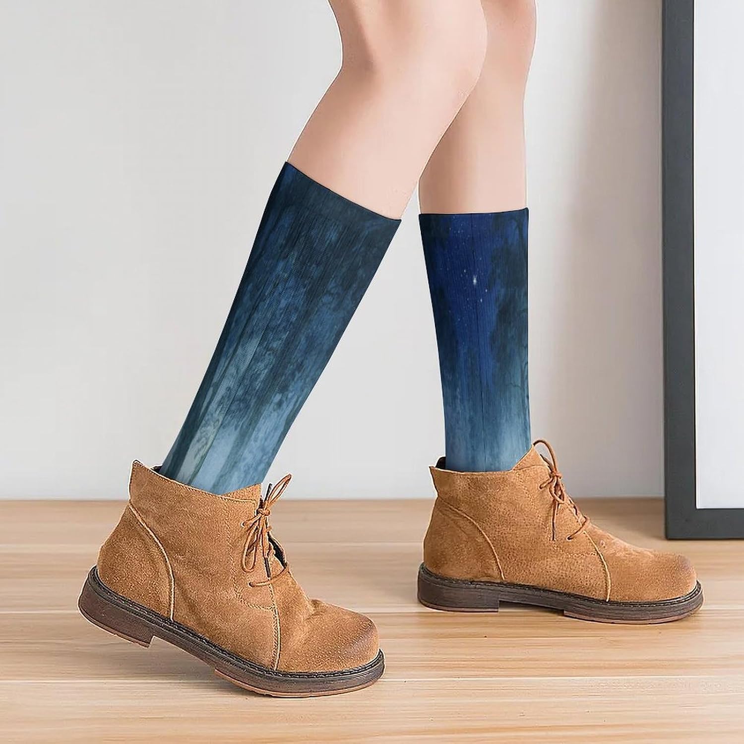 Forest Creek Crew Socks High Stocking Thermal Socks | Tube Socks-Breathable-Moisture-Soft-wicking for Hospital Pilates Yoga for women men Grippy for office and daily walking
