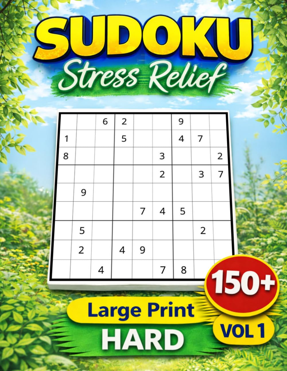 HARD Level - Stress Relief Sudoku: Volume 1 - 150+ Large Print 9x9 Unique Solution Puzzles for Adults & Seniors