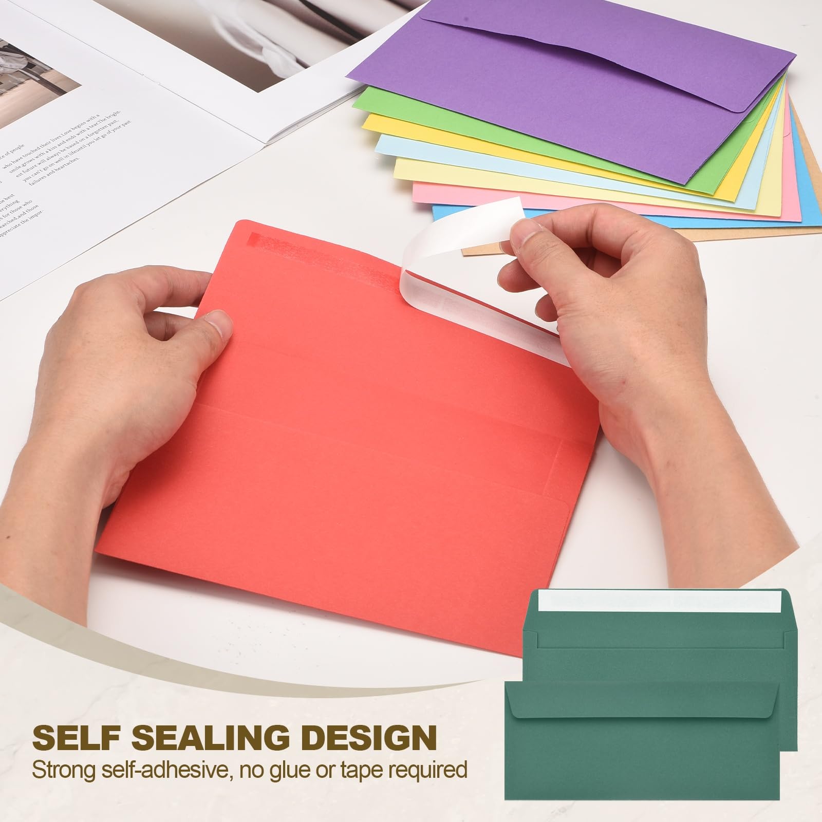 PATIKIL 60 Pack Dark Green #10 Business Envelopes - Image 4