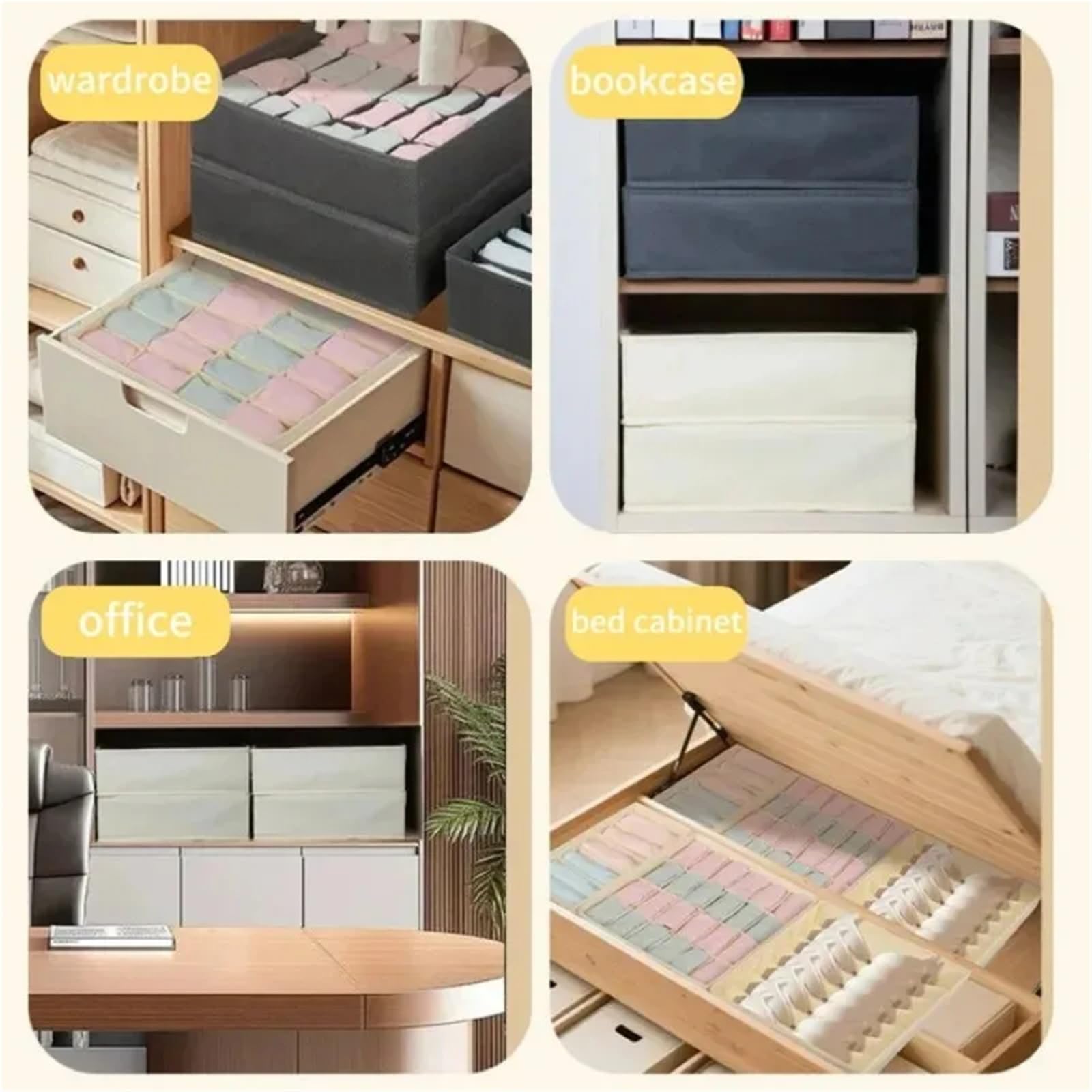 Organizzatore per cassetti della Biancheria Intima, Scatola per riporre Calzini, Reggiseno e Mutande, armadietto per Vestiti, Cravatte, Guardaroba