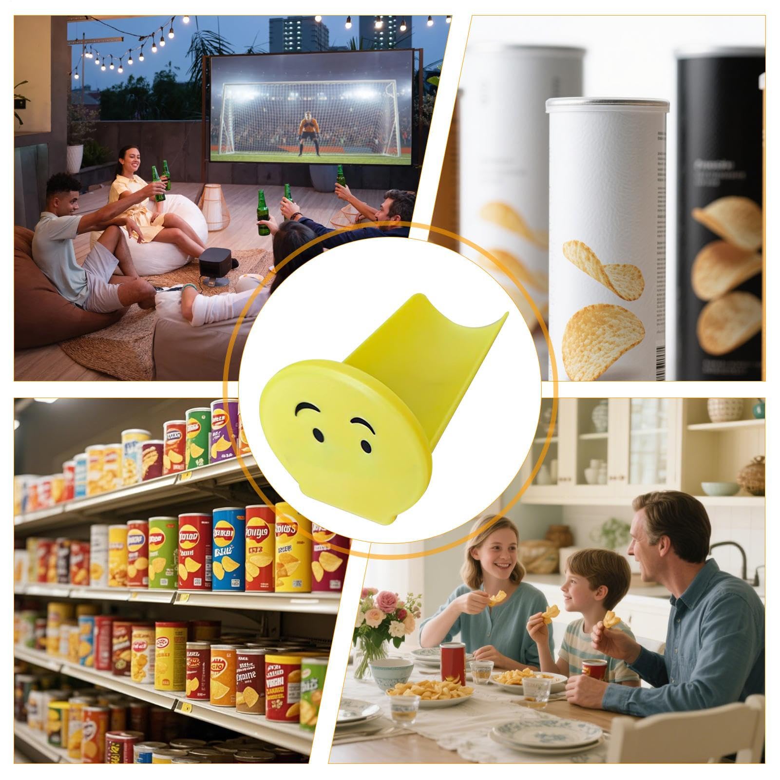 Kartoffelchips-Schieber-Tablett, ABS, 20 x 8 x 8 cm, wiederverwendbar, Snack-Spender, Box, Chip, Schiebehülse, kompakter Snack-Halter für Zuhause, Zuhause, Schlafsaal, Studio, Party