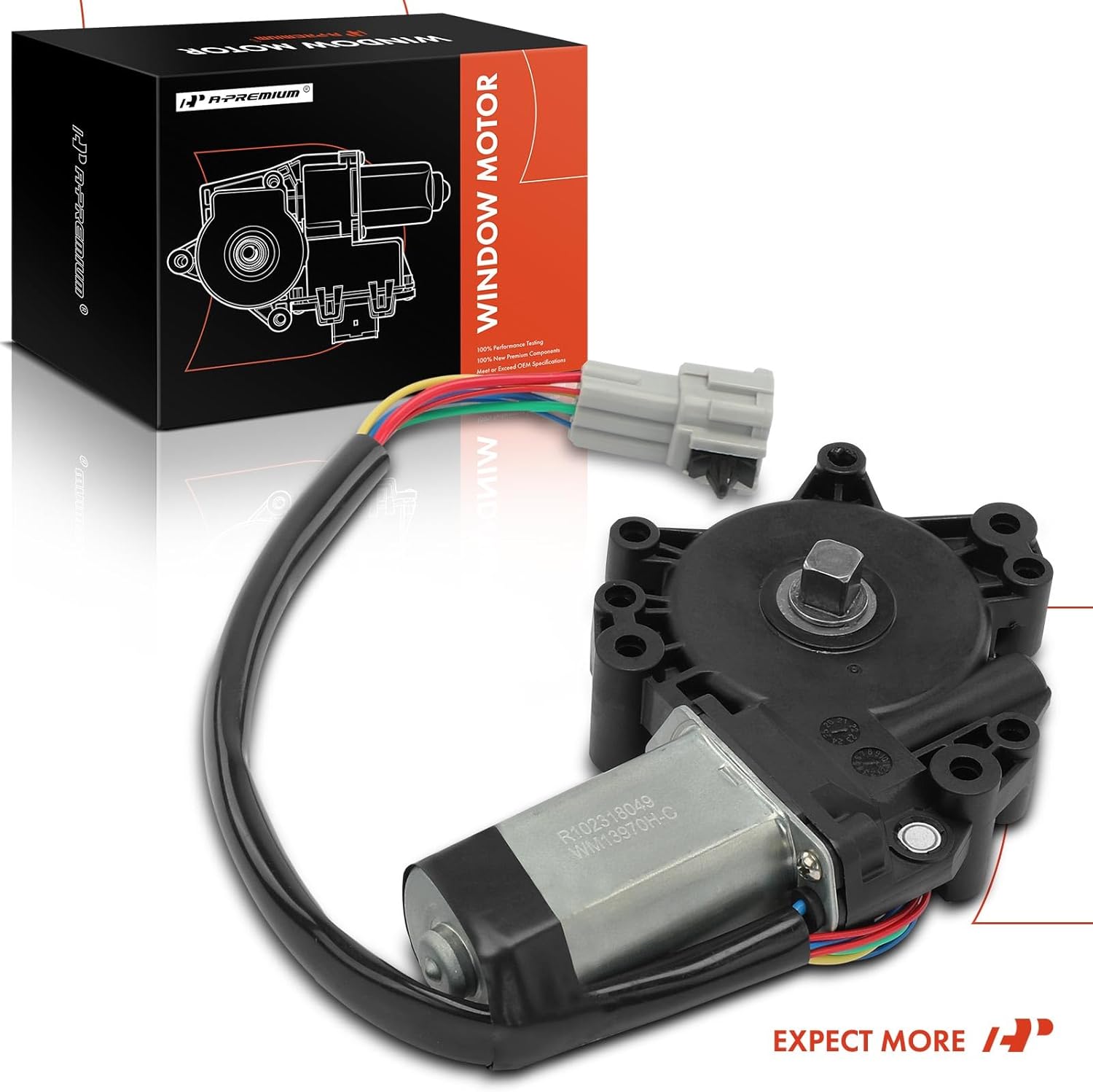 A-Premium Rear Right Power Window Lift Motor Compatible with Infiniti QX56 2004-2009 & Nissan Maxima 2004-2008, Passenger Side, with Anti-Clip Function, Replace# 827307Y010