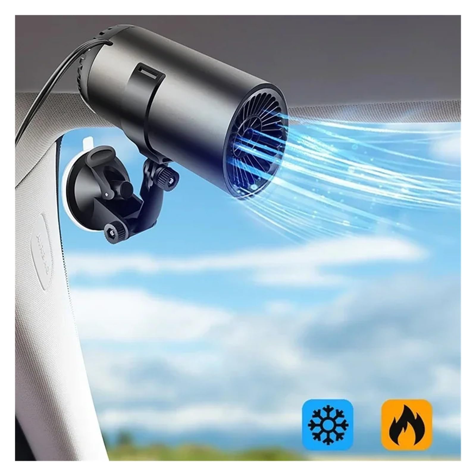 Auto-Heizlüfter 12V 24V 150W Schnellheizender, drehbarer Entfeuchter/Entfroster for Fahrzeug-Windschutzscheibe(24V)