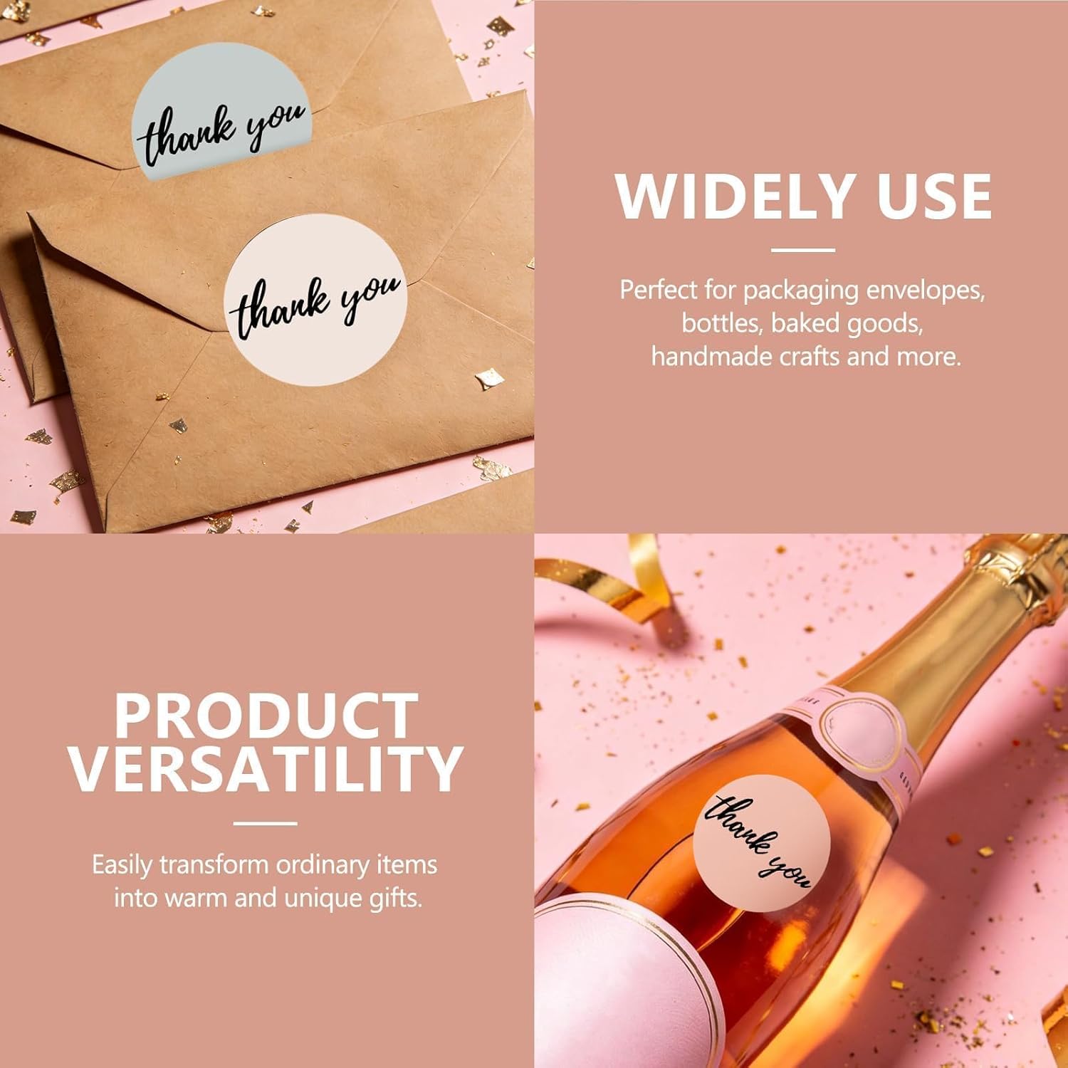 500Pcs Thank You Stickers Roll Bold Font, 1.5 Inch Morandi Boho Style Thank You Stickers for Small Business, Round Self-Adhesive & Waterproof Labels for Packaging, Orders, Envelopes, Gift Wrap - Image 7