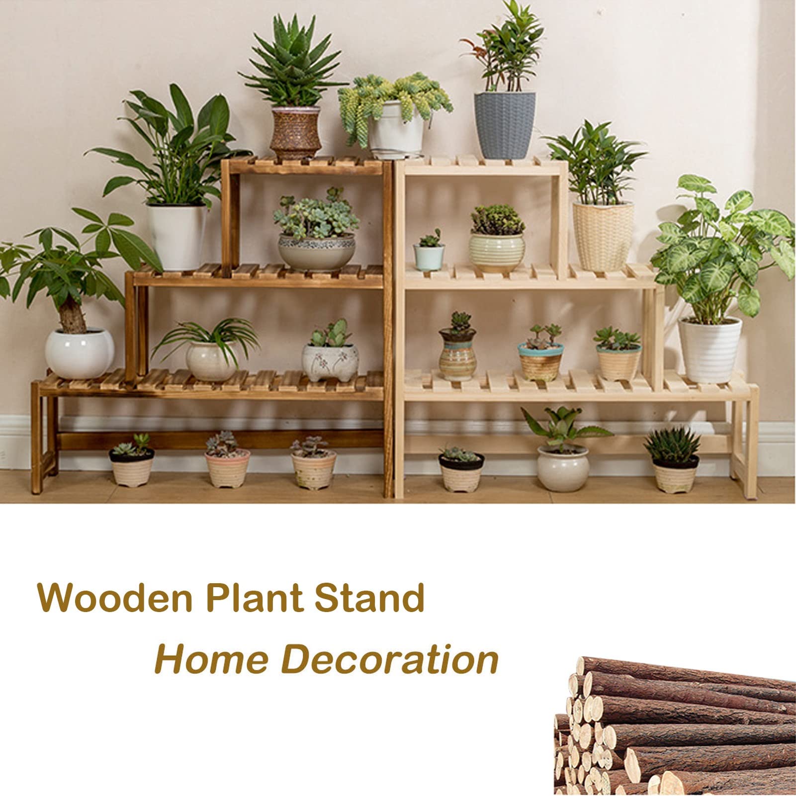 ZHDOKA Massief houten desktop plantenstandaard, 35 x 30 cm indoor kleine vensterbank bloemenplank, 5 lagen plantenstandaard, vetplant pot kruidenplant plank houder displayrek
