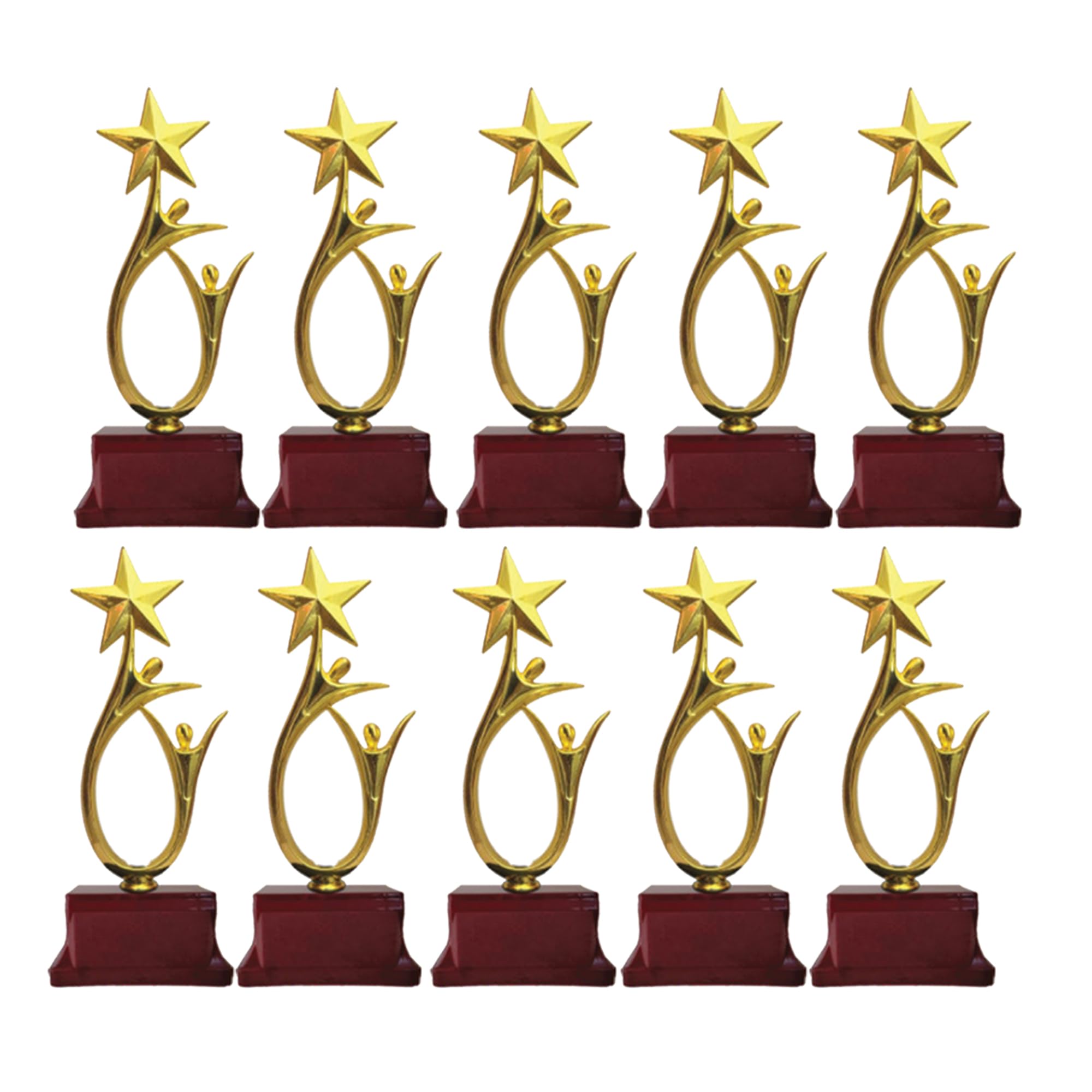 JUZ4U Star Trophies Set of 10 Pcs Combo Trophies for Winners appreciations Events Awards Teachers Students Offices (7 inches)-picture-30
