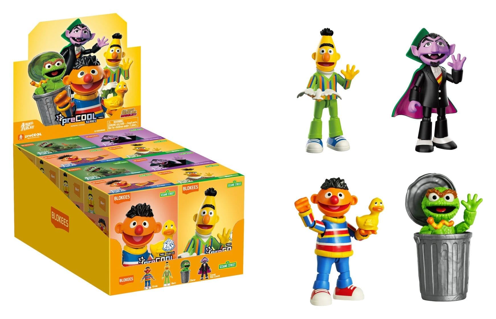 BLOKEES – Sesame Street Precool Series 02, Model Set for Children from 3 Years, Figures with Movable Mouth Mechanism, 11-13.5 cm, Insertion System without Glue, Accessories, Collectible Model, 1 of