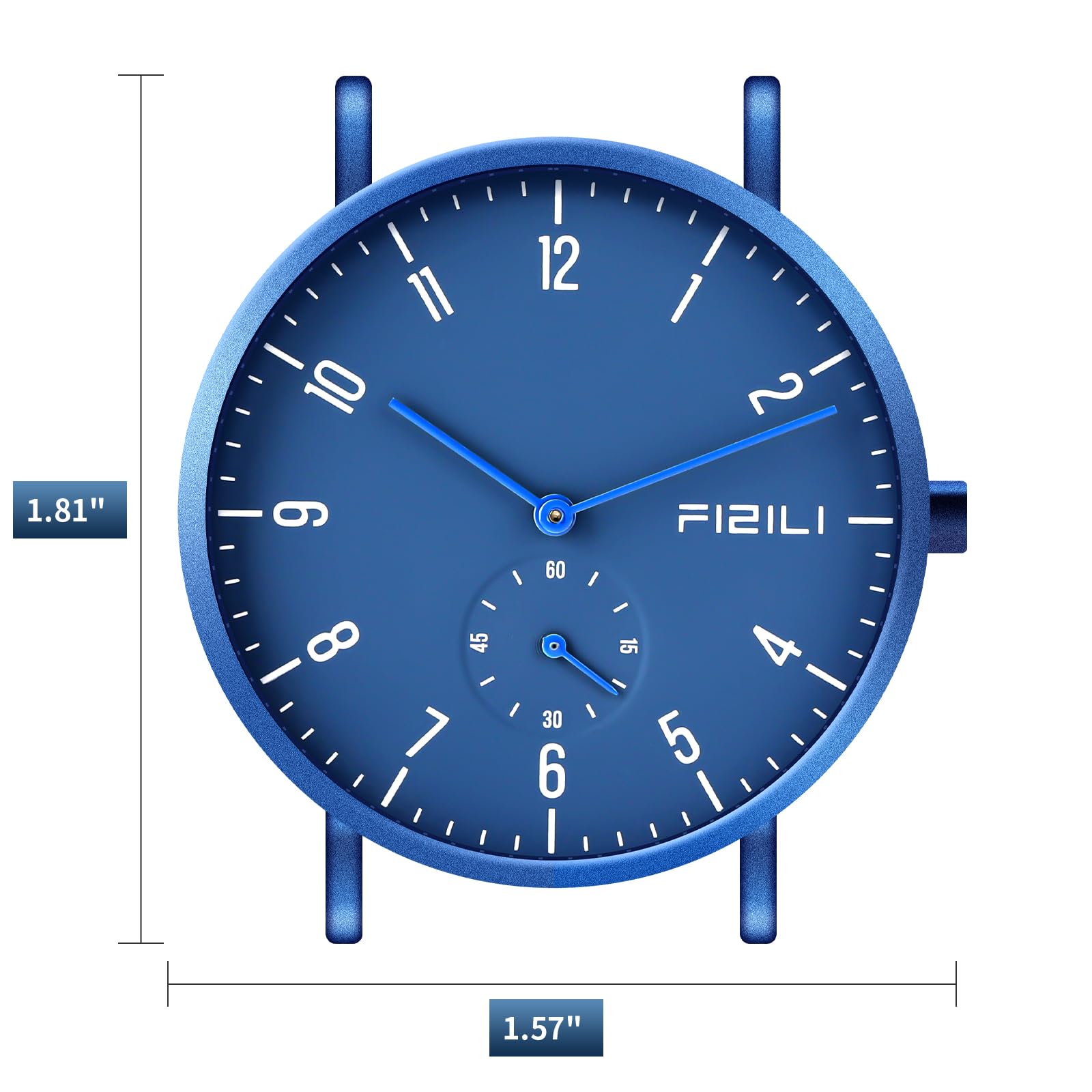 Orologio da polso da uomo, ultra sottile, minimalista, impermeabile, alla moda, per uomo o donna, con cinturino in silicone, 1100 blu, Moda