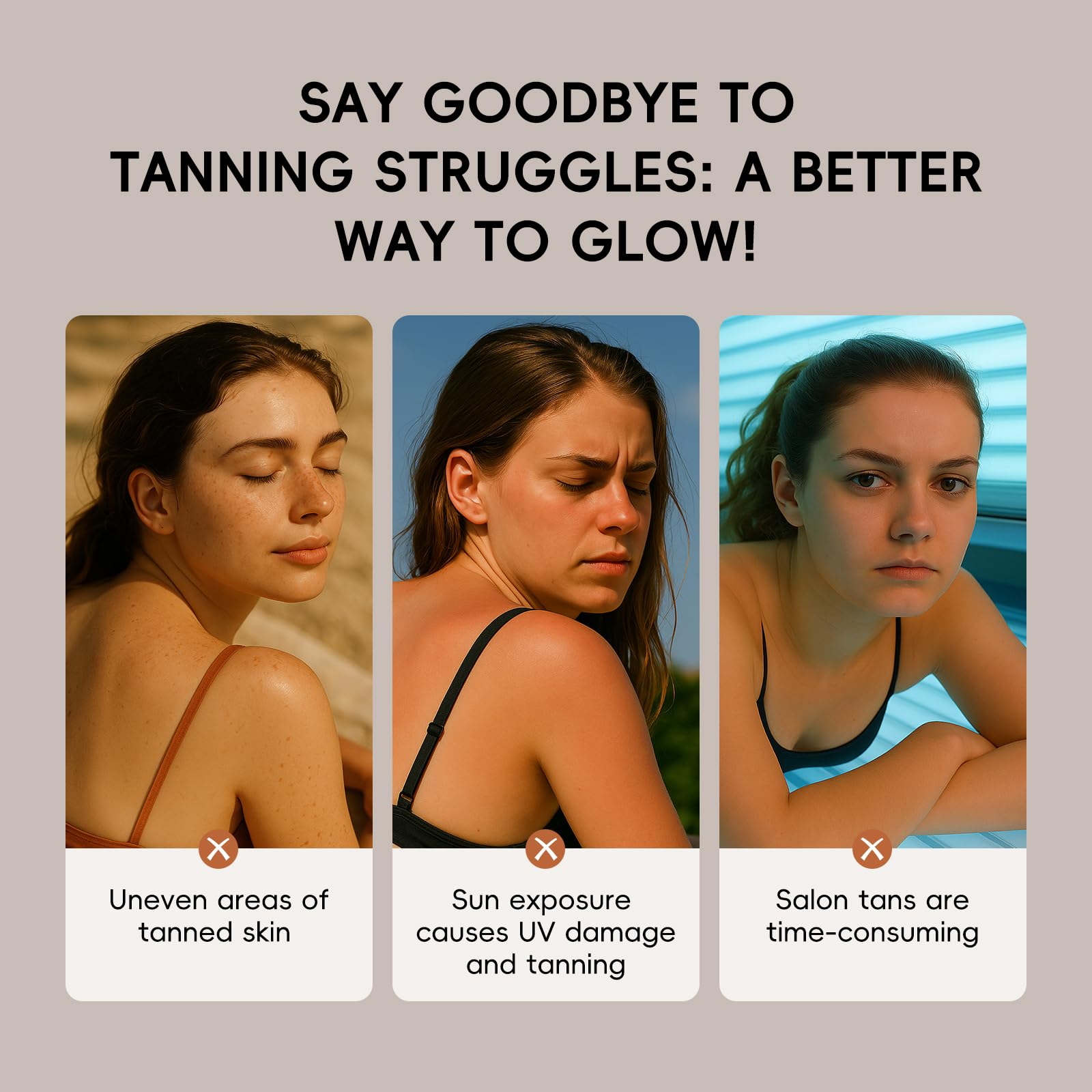 LAIKOU Tanning Lotion 2 x 100g, Natural Sun-Kissed Glow with Coconut Oil, Vitamin E & Shea Butter, Hydrating, Streak-Free - Image 3