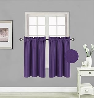 Elegant Home 2 Short Panels Tiers Small Window Treatment Curtain Blackout 28