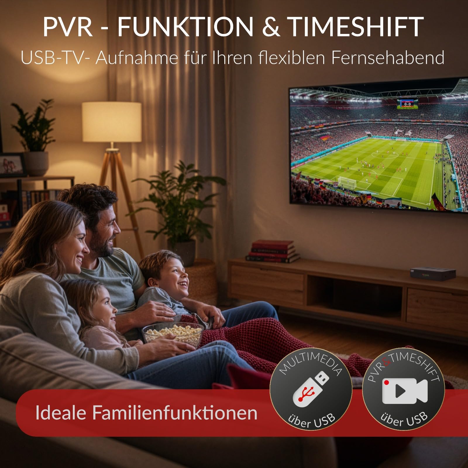 Opticum Nytrobox X DVB-T2 Receiver mit PVR Aufnahmefunktion und DVB-T Antenne Set HDMI SCART USB