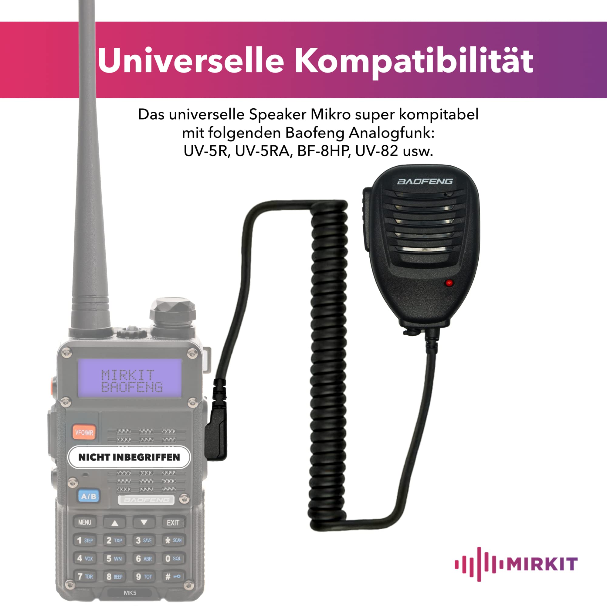 Mirkit Głośnik mikrofon do UV-mk5, UV-mk…